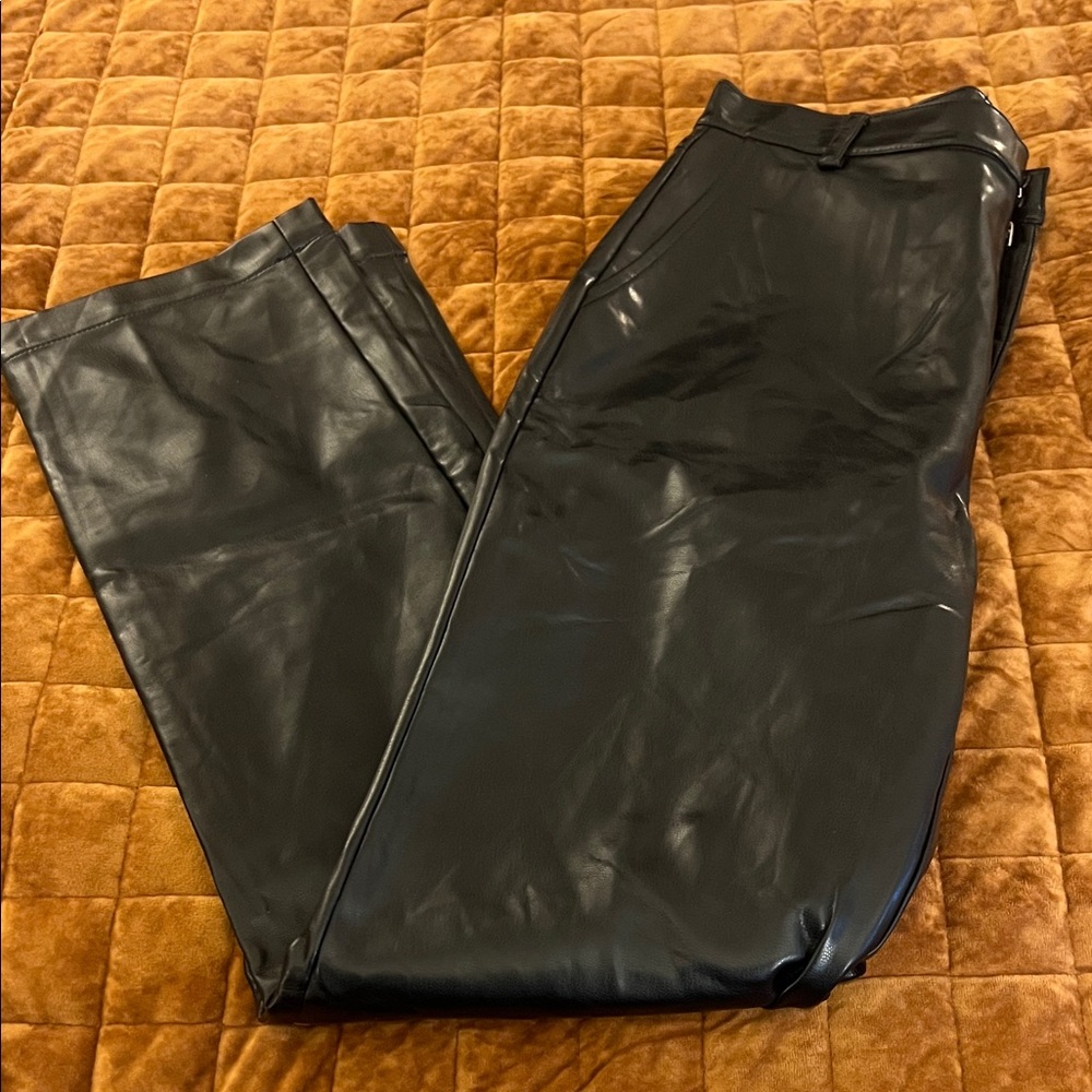 Sophie Rue Black Faux Leather Pants NWOT